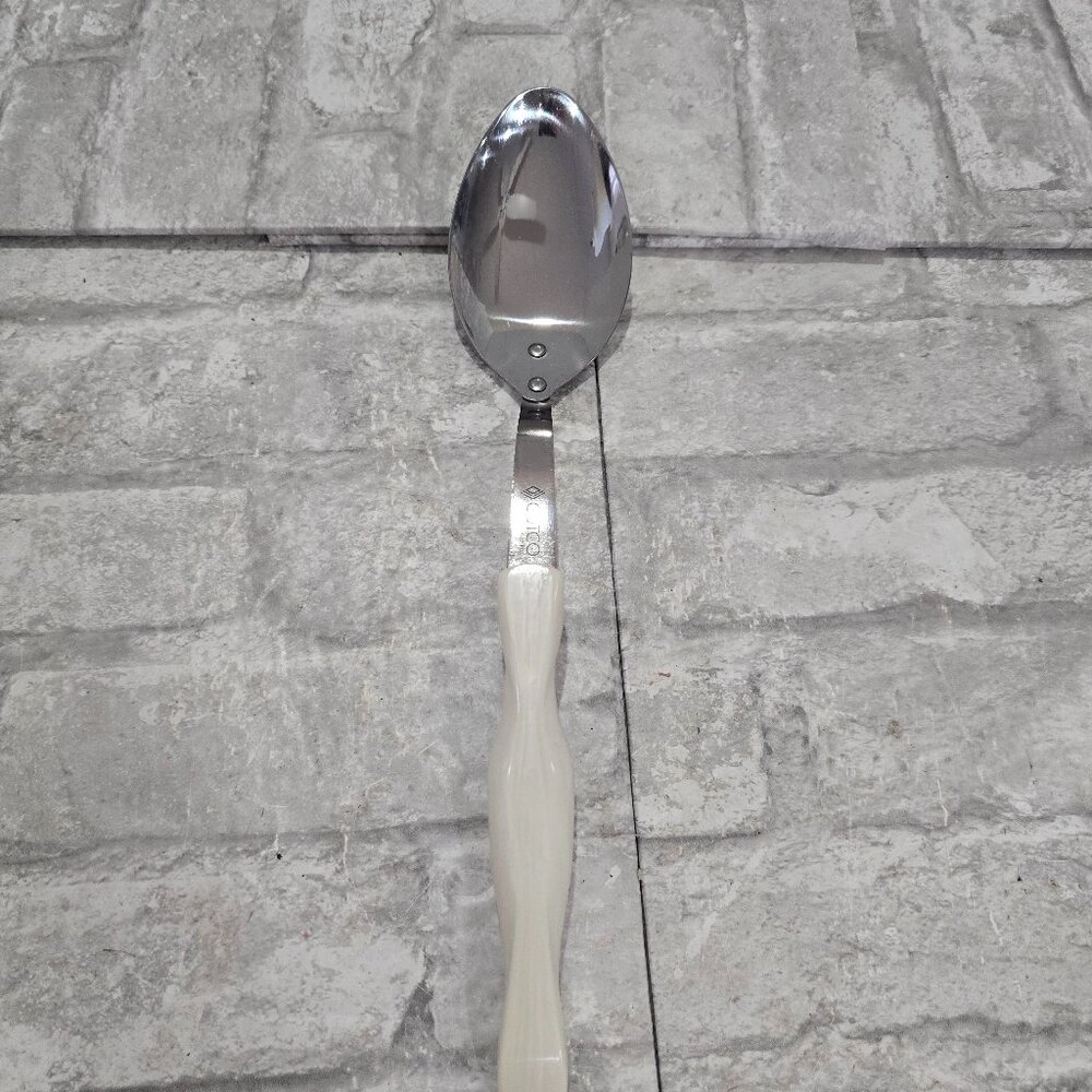 Vintage Cutco Pearl Handle Serving Spoon #1712 Stainless Steel‎ USA 12"